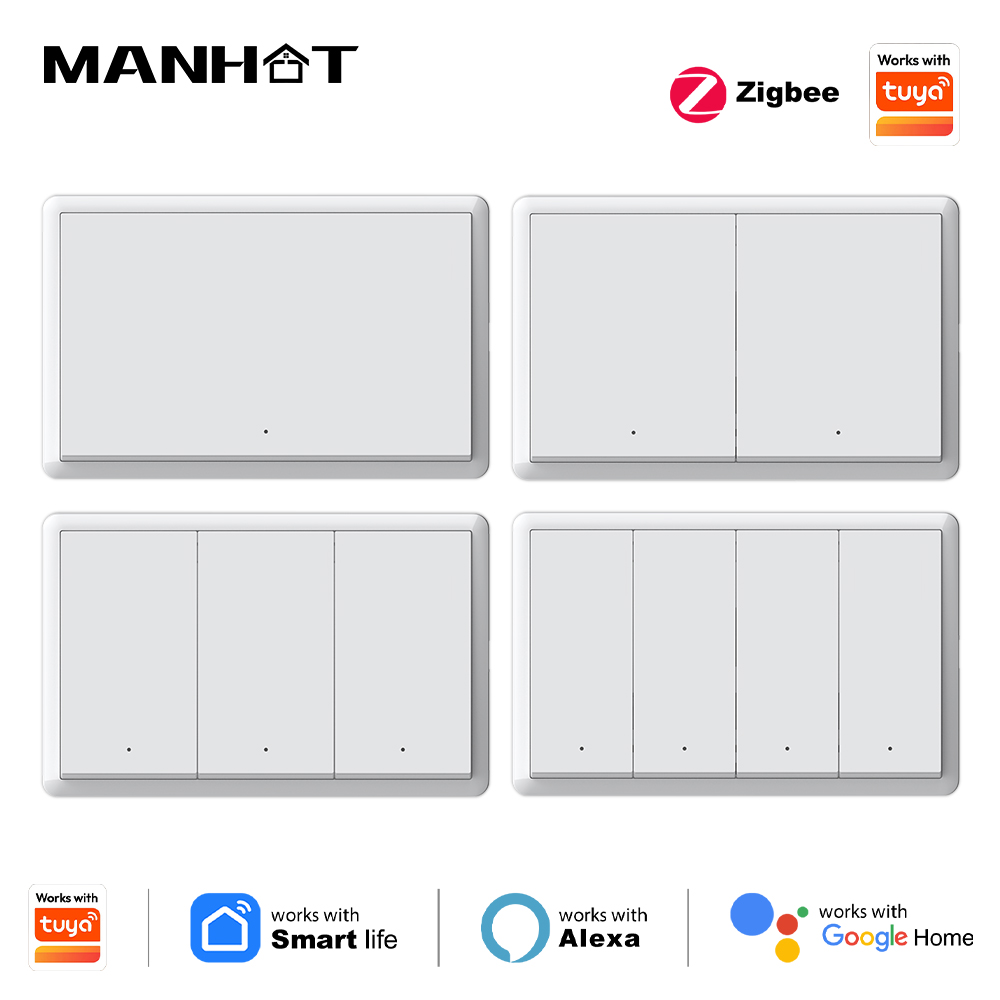 Tuya Smart Switch - Interruptor inteligente Zigbee Manhot, sin necesidad