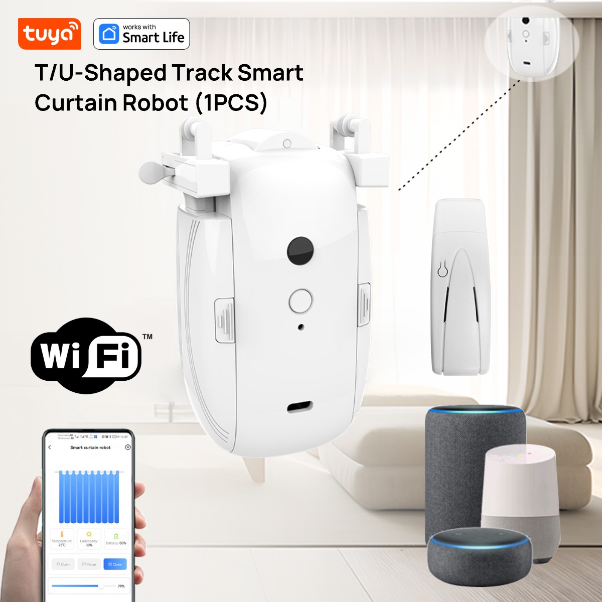 Smart Home Wifi Hub - Robot de cortina WiFi inteligente Tuya,
