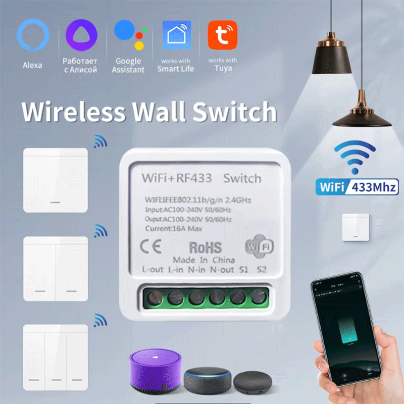 Smart Home Yale - Interruptor de Luz Inteligente WiFi Tuya,