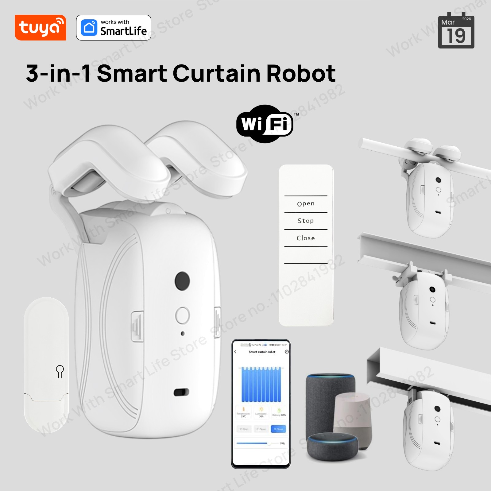 Smart Home Wifi Hub - 1/2 Unidades Robot Cortina Inteligente WiFi