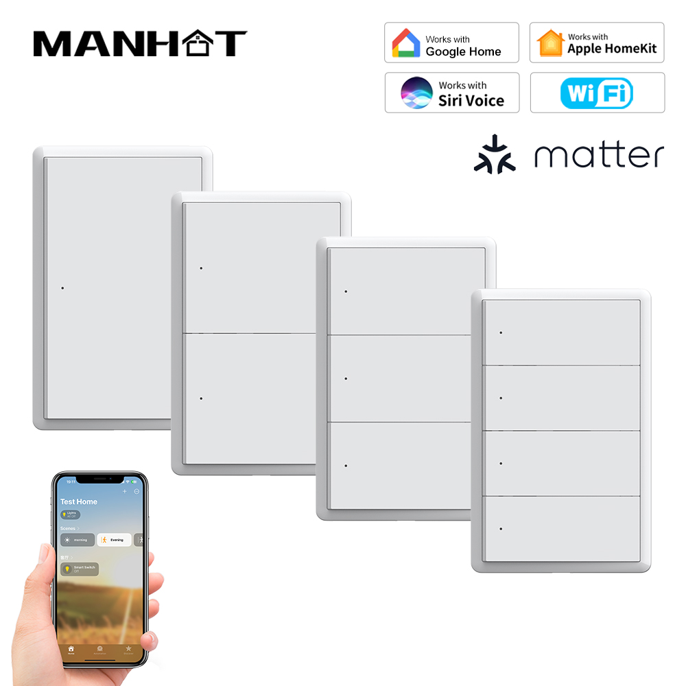 Tuya Smart Switch - Interruptor Inteligente WiFi MANHOT Homekit, Sin