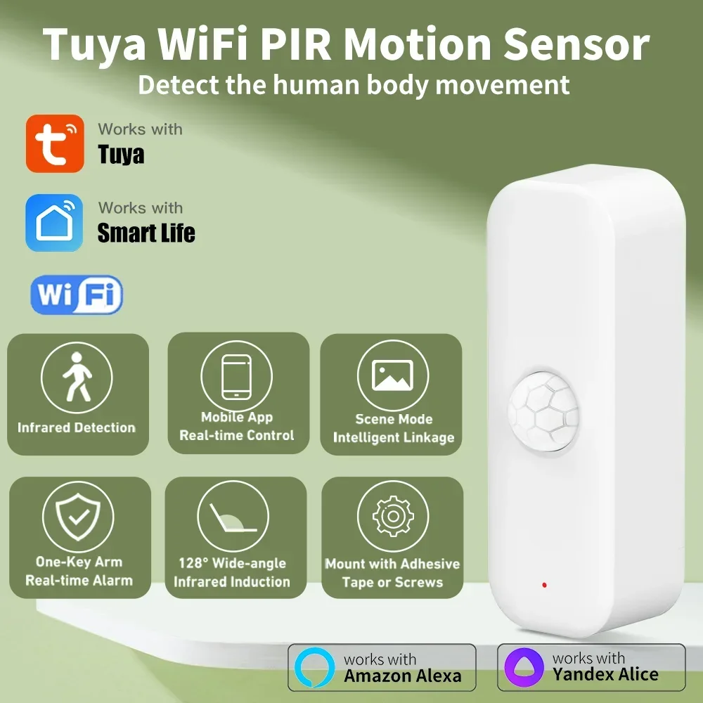 Smart Home Yale - Tuya-Sensor de movimiento WiFI PIR, cuerpo